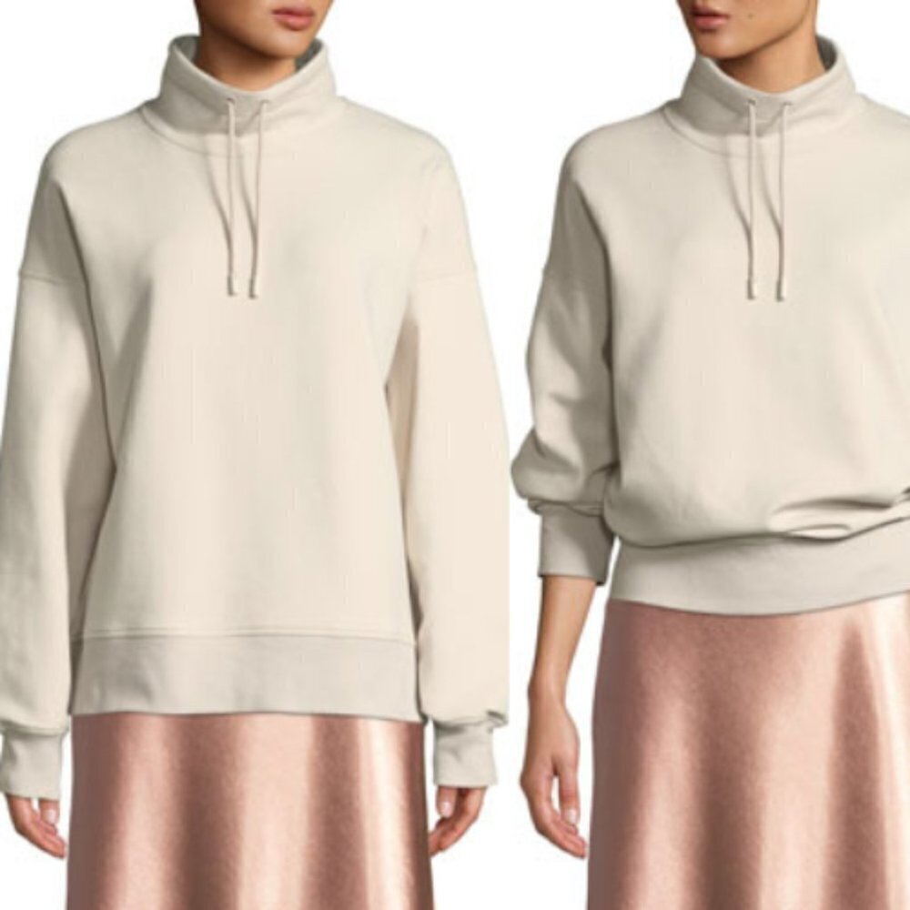 Vince Funnel-Neck Dropped-Shoulder Pullover Sweatshirt 17443